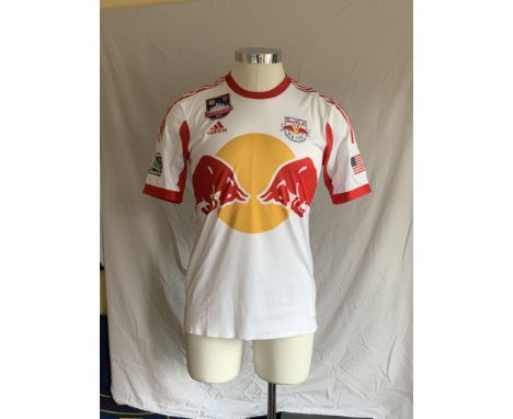 New York Bulls 2014 Match Worn Football Shirt: Home short sleeve number 12 with MLS badging to arms and a special New York Bu
