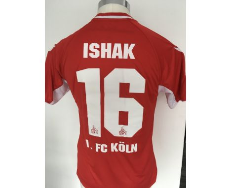 FC Cologne 2012 - 2013 Match Worn Football Shirt: Away short sleeve number 16 with Bundes Liga badging to arms. Worn by Ishak