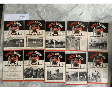 50/51 Manchester United Home Football Programmes: Very good condition to include Chelsea Tottenham Arsenal and Wolves. (10)