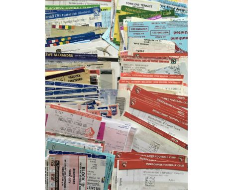 Football Ticket Collection: Wide range of clubs with good Morecombe and Portsmouth interest. Mainly modern with a few 70s inc