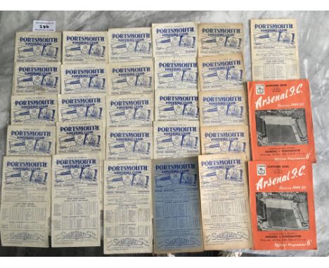 Portsmouth Home Football Programmes 46/47 - 51/52: Seven from the 40s and 19 from 50/51 and 51/52 plus two aways at Arsenal. 
