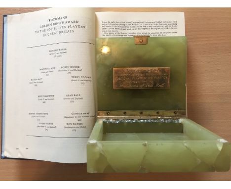 George Best Rothmans Team Of The Year Golden Boot Awards 1971: Cigarette box awarded to George Best in the Rothmans Yearbook 