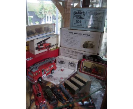 Diecast models - comprising of Dinky carpet trains, Marklin, Sun Motor Co. and Lledo Manx fine Engine with corresponding Firs