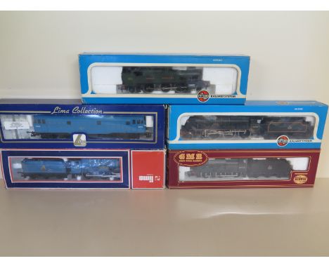 Three Airfix 00 gauge Locomotives, 54150-1 Prairie Tank Locomotives 2-6-2  G.W.R. Green Livery - Royal Scot - B.R. Livery 541