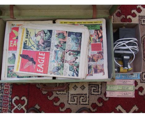 Approx. 200 issues of Eagle Comics from Vol. 1 no. 5  12th May 1950 through to 1961 along with a slide projector with Eagle F