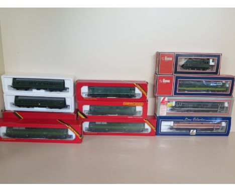 Nine Diesel Locomotives 00 gauge including R.060 B.R. Diesel Brush Type 4 - both brushes, springs and caps missing - No. D173
