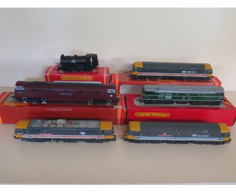Six Hornby 00 gauge Locomotives, R 2094B B.R. 0-6-0 ST Class J94 68062, a Hornby AIA - AIA Brush type 2 Diesel Electric Locom