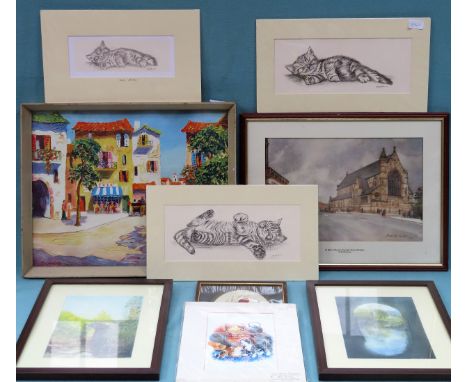 Quantity of pictures and prints Inc. signed Frank Green print etc all used and unchecked