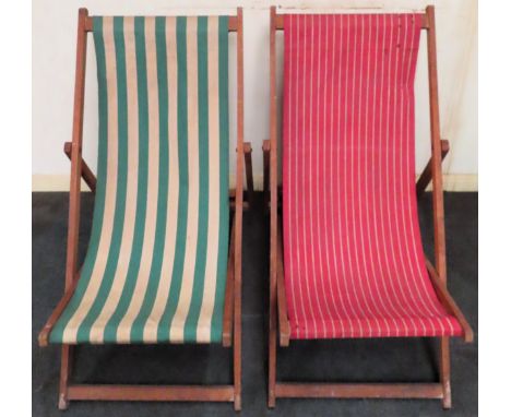 Pair of vintage wooden folding deckchairs

reasonable used condition 