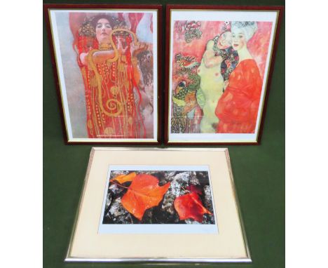 Phil Mann framed pencil signed polychrome print, plus Gustav Klimt polychrome prints

All appear in reasonable used condition