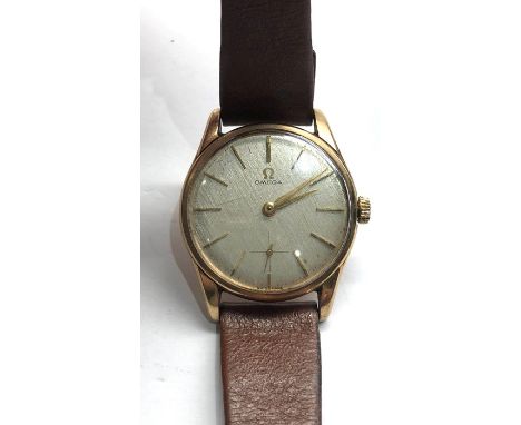 Vintage gents 9ct gold Omega wristwatch  cal 268 watch does not wind or tick no warranty given balance spins but stops 