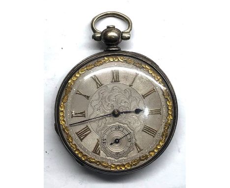 Vintage Gents .925  Silver  Pocket Watch Key-Wind working but no warranty given 