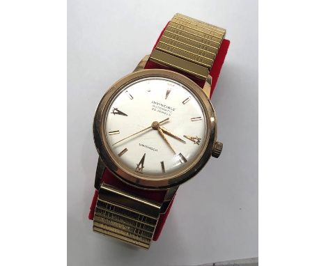 Vintage masonic Invincible automatic wristwatch the watch winds and ticks but no warranty given 