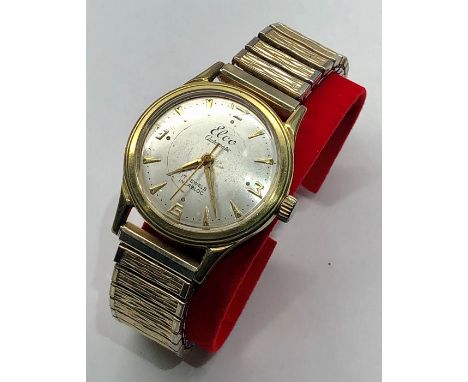 Vintage gents Elco automatic wristwatch watch winds and ticks but no warranty given 