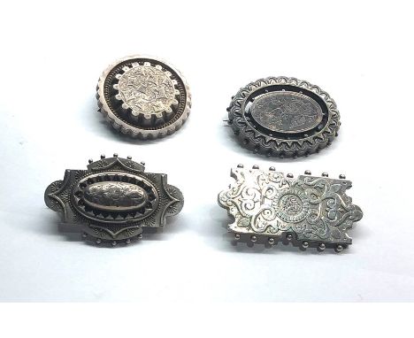4 x antique / Vintage  silver brooches