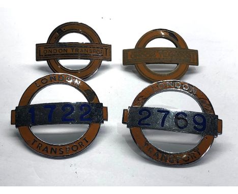 4 x Assorted Vintage LONDON TRANSPORT Cap Badges enamel wear 