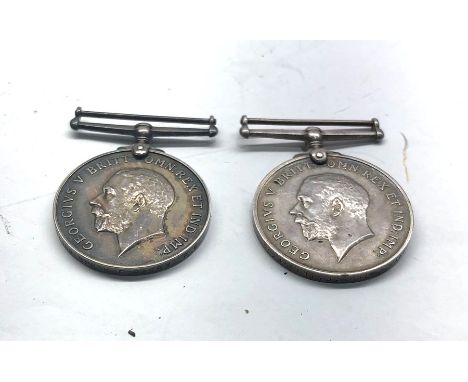2 x WW1 War Medals Full Size Named 26245 pte.j beale manch .r and 262189 spr b.f.parry r.e