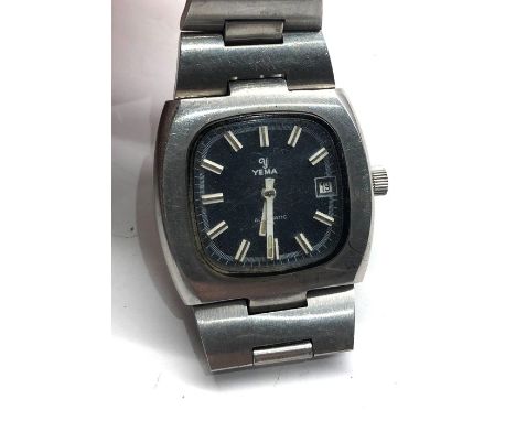Vintage gents Yema automatic wristwatch watch in working order no second hand but no warranty given