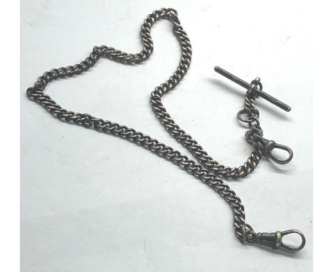 Vintage .925 Sterling Silver Albert watch chain with T-bar  (22g)