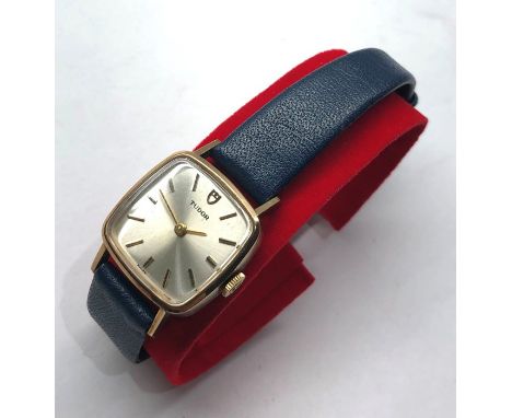 Vintage ladies 9ct gold Rolex Tudor presentation wristwatch working but no warranty given 