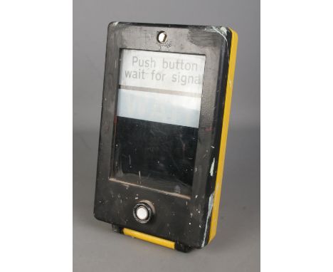 A pedestrian crossing push button box  