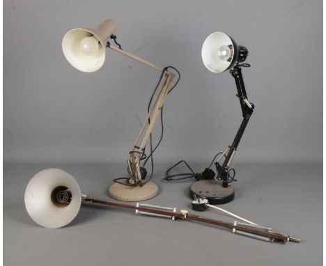 A Herbert Terry model 90 anglepoise lamp together with Prova anglepoise and other similar lamp.  