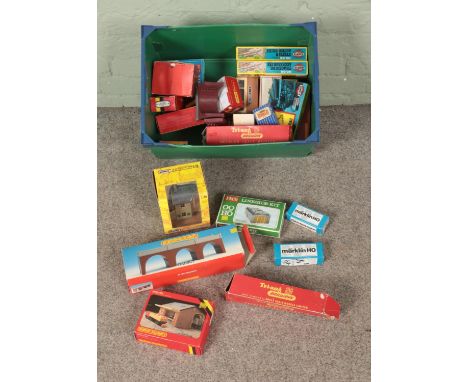 A collection of boxed model railway scenery and accessories to include Tri-Ang, Airfix, Hornby, Lima, Marklin, etc.  