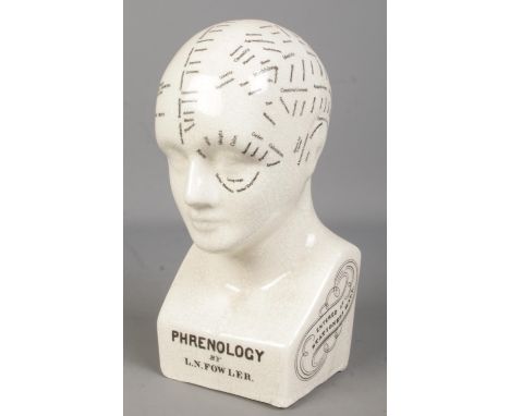 A L.N.Fowler ceramic phrenology head. 28cm.  