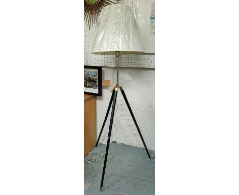 LAUREN RALPH LAUREN HOME TRIPOD FLOOR LAMP, 160cm H, height adjustable, with shade. 