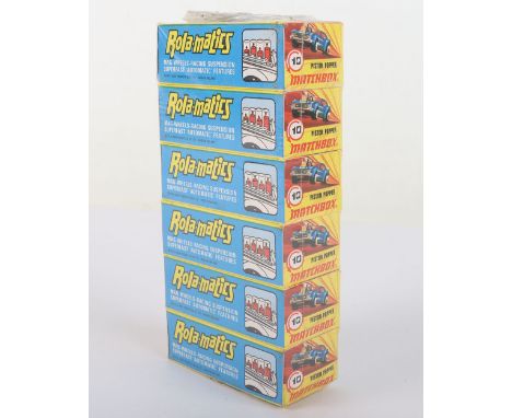 Matchbox Lesney Superfast Trade pack of six 10-B Rolamatics Piston Popper, I style box, in mint boxed shrunk wrapped original