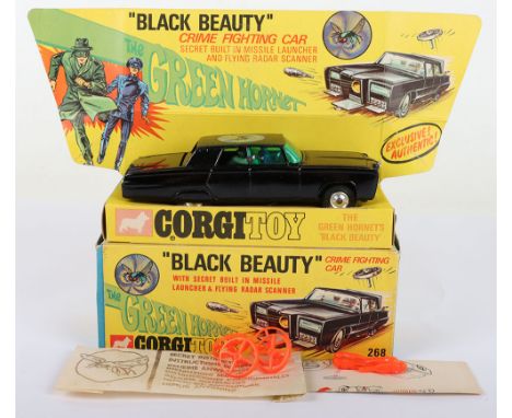Corgi Toys 268 The Green Hornet ‘Black Beauty' Crime Fighting Car, gloss black body, spun wheel hubs, secret instructions env