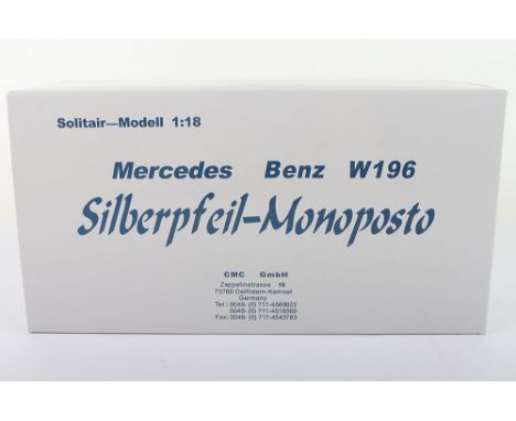 CMC 1:18 scale  Fangio Mercedes Benz W196 Racing Car Model, in mint boxed opened condition, in a  M042 box,  Ltd Edition 1272