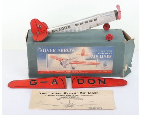 Frog ‘The Silver Arrow’ Low-Wing Monoplane Air Liner, 1936, finished in silver and red with G-ADON markings, boxed with instr