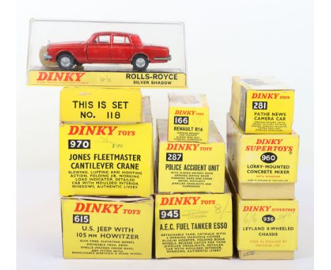 Collection of boxed Dinky toys, 970 Jones Fleetmaster cantilever crane, excellent condition, box good lacks inner packing, 28