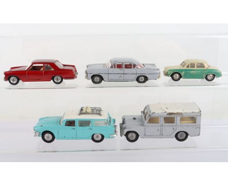Three Unboxed Tri-ang Spot on Models, Humber Super Snipe Estate Car, Vauxhall Cresta and LWB Land-Rover (missing spare wheel)