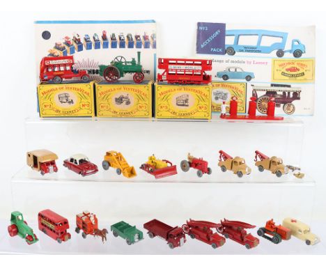 A Quantity of Unboxed Matchbox Lesney Moko Regular Wheels, including: 1b Road Roller, 4b Massey Harris tractor, 5a London Bus