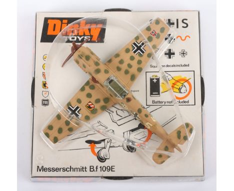 Dinky 726 German Messerschmitt B.f 109E Aircraft, desert camouflage body, light blue base, decals have been applied, complete