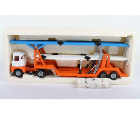 Corgi Major 1146 Carrimore Tri-Deck Mk.V Car Transporter with Scammell Handyman Mk.3 Tractor Unit, orange/white/blue, red int