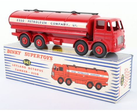 Dinky Supertoys 943 Leyland Octopus Tanker Esso, dark red body/ wheel hubs ‘Esso Petroleum Company Ltd’ in mint original cond