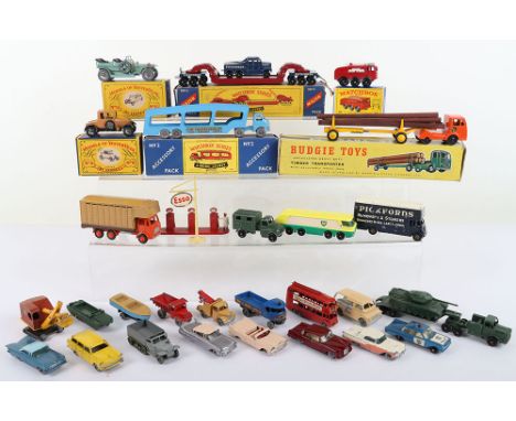 A Quantity of Matchbox Moko Lesney Regular Wheels, including: boxed No 2 Accessory Pack Bedford Car Transporter, pale blue bo