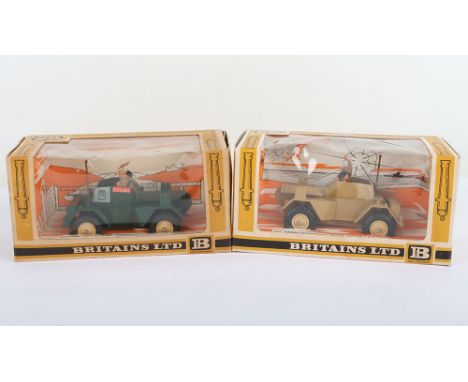Two Boxed Britains Military Vehicles,9781 British Scout Car, with decal sheet, 9784 8th Army Scout Car, with decal sheet, bot