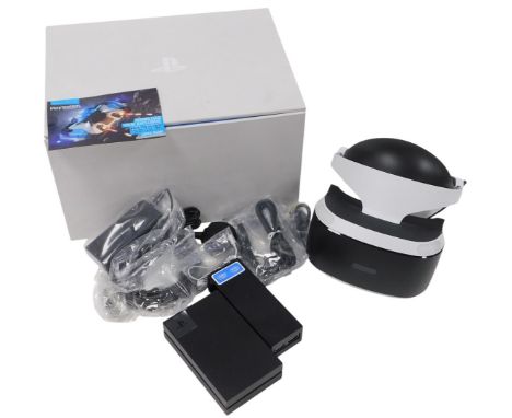 A Sony PlayStation VR headset, for PlayStation 4, CUH-ZER1, boxed.