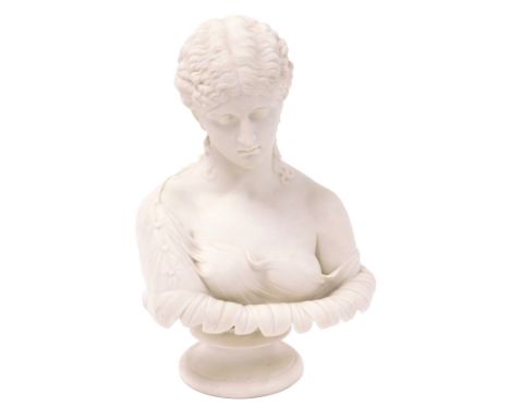 A late 19thC Parion bust of Clyte, by C Delpech, for the Art Union of London 1855, 33cm high. (AF)