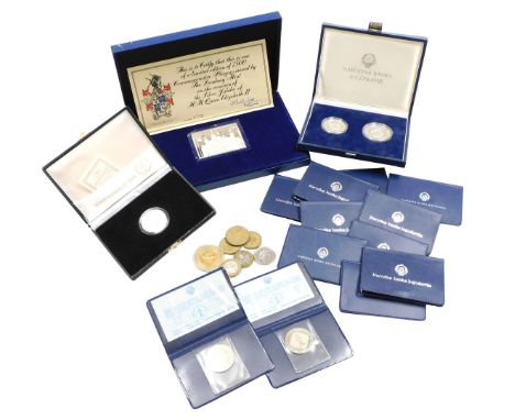 A Danbury Mint silver commemorative postage stamp, on the occasion of the Silver Jubilee of HM Queen Elizabeth II, limited ed