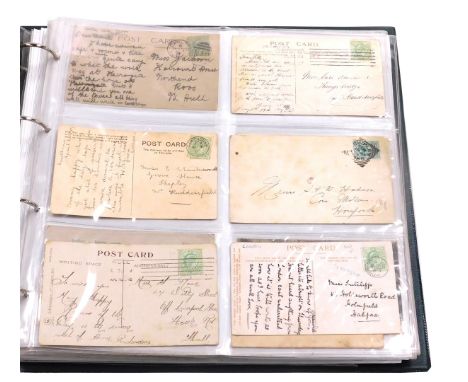 Deltiology. Postcards, Topographical and sentimental cards, a White Star Line RMS Cedric postcard, Victorian franked envelope
