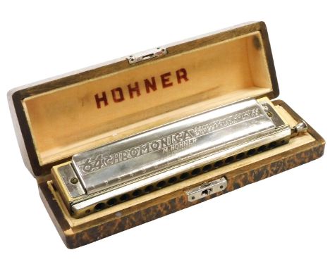 A Hohner 64 Chromonica, professional model, 280/64, in the key of C, boxed.