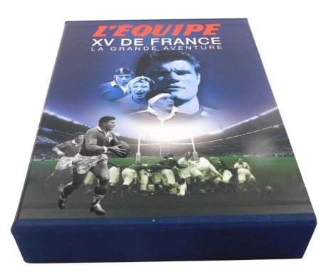 Book L'Equipe, XV de France, Le Grande Aventure, hardbound with dust cover and slip case, published by SNC L'Equipe, Paris, 2