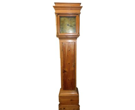 A 19thC longcase clock by Richard Potter of Ryegate, the engraved brass dial with Roman numerals, with 30 hour movement, in a