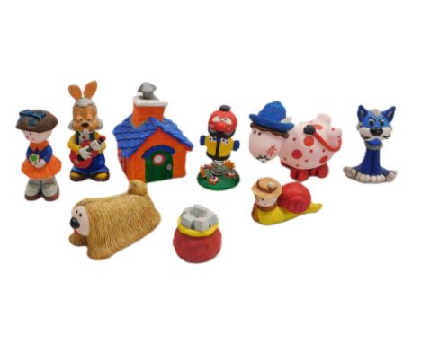 Eight Sugarlump Studio Magic Roundabout figures, including Dougal, Ermintrude, Dylan, Brian, and Florence, together with Buxt