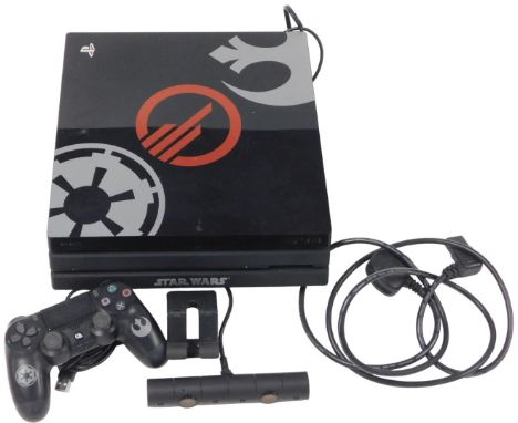 A Sony PlayStation 4 Pro Star Wars Battlefront II, console.